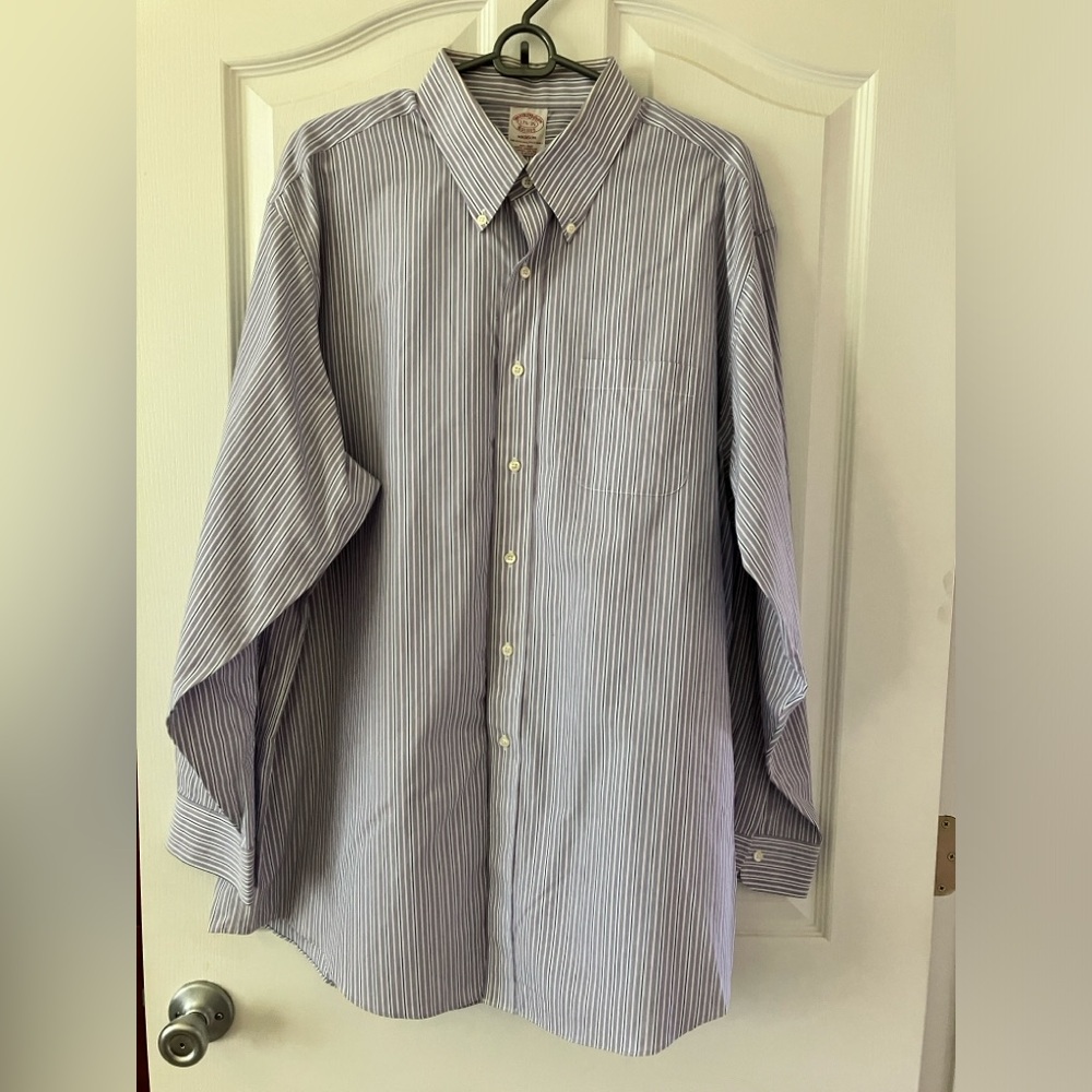 Brooks Brothers Madison XL purple stripe button down in 100% Supima cotton